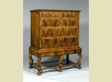 An early 18th Century period walnut veneered chest on stand