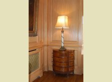 The finished area, showing hand made radiator cover with brass grille