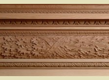 Centre detail of Hand Carved Oak Leaf Mantelpiece