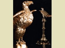 An imposing solid brass 19th Century lectern surmounted by a splendid eagle bookrest